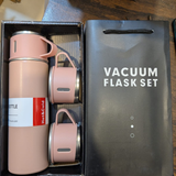 500ml Stainless Steel Vacuum Thermal Flask Set with 2 Extra Cups