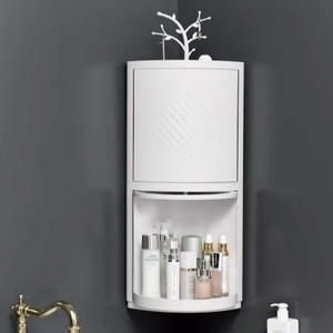 Double Decker Rotatable Corner Cabinet for bathroom and kitchen storage useful for Kitchen storage Makeup storage good quality plastic cabinet