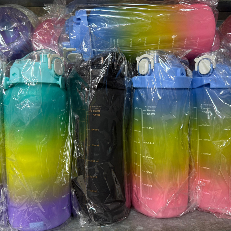 Dual Sipper 3Pcs Water Bottle Set) Imported China) (Random Color)