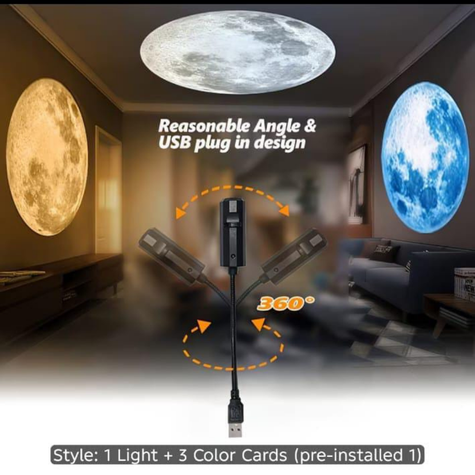 USB projection atmosphere lamp with creative patterns for photo shoots, Room Ambiance light, 3D Night light, strray sky mood light,  with 6 replaceable projection discs, A perfect Essential Gift