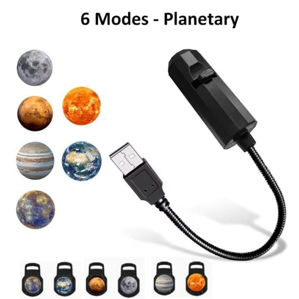 USB projection atmosphere lamp with creative patterns for photo shoots, Room Ambiance light, 3D Night light, strray sky mood light,  with 6 replaceable projection discs, A perfect Essential Gift
