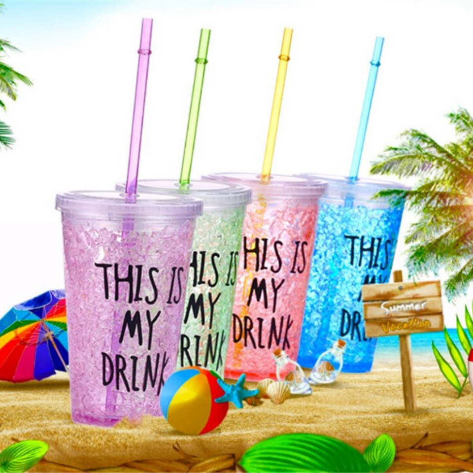 ACRYLIC JUICE CUP 450ML (WHITE BOX)