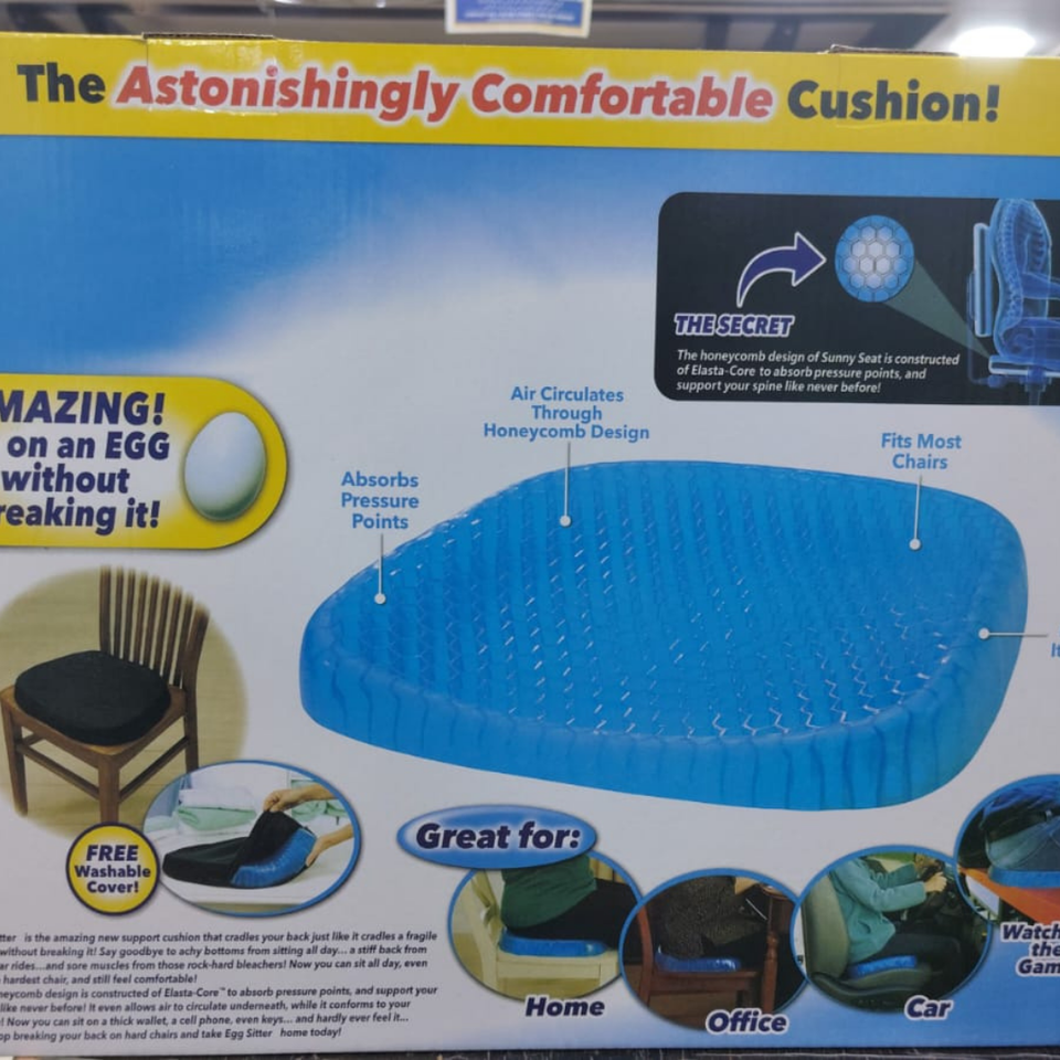 Egg Sitter Ice Cooling Gel Honeycomb Seat Cushion Breathable Egg Sitter Cushion Thick Non-slip Chair Pad Car Office Home