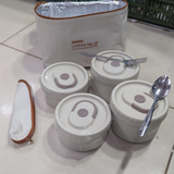 Insulated 4 Portion Lunch Box with Thermal Bag