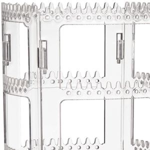 360 Rotating Earring Holder and Jewelry Organizer, 4 Tiers Jewelry Rack Display Classic Stand, 156 Holes and 160 Grooves for Necklaces Earrings Piercings, Clear