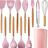 12 Pcs Non-Stick Cooking Kitchen Utensils Pink