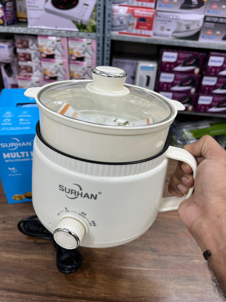 600Watt 2 Litre Multi Cooking Kettle with Steamer & Egg Attachment