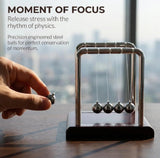 Sealive Newton's Cradle Large Heavy Duty Steel Balls with deep black Base