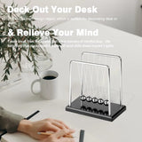 Sealive Newton's Cradle Large Heavy Duty Steel Balls with deep black Base