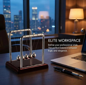 Sealive Newton's Cradle Large Heavy Duty Steel Balls with deep black Base