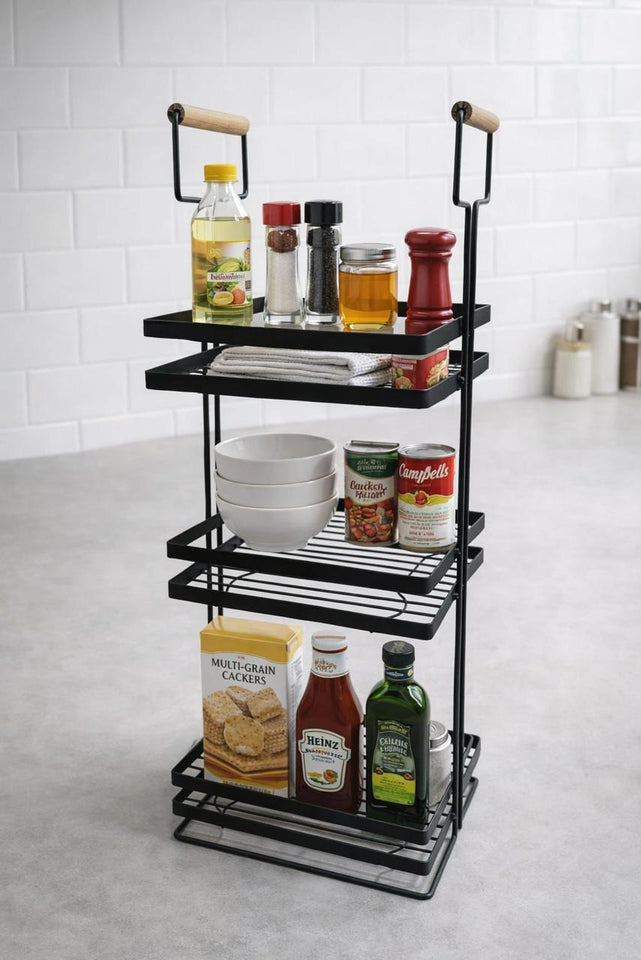 Multipurpose Metal Organizer with Wooden Handle