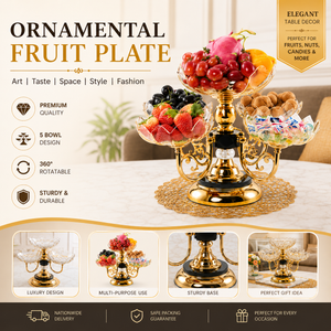 Ornamental 5 Bowl Fruit Plate – Luxury Serving Stand