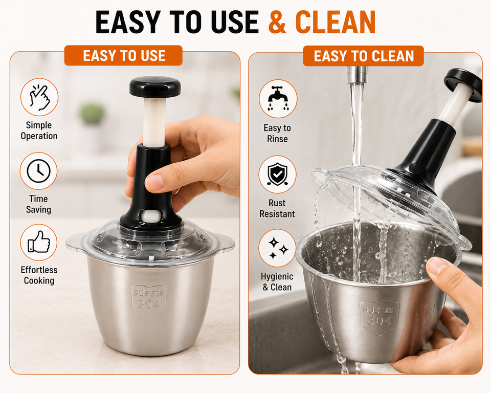 Premium 2L Manual Food Chopper & Vegetable Cutter