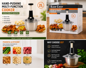 Premium 2L Manual Food Chopper & Vegetable Cutter