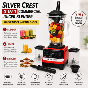 Silver Crest 3 in 1 Commercial Blender – 4500W Heavy Duty