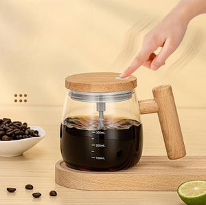 ☕ Automatic Self-Stirring Glass Coffee Mug