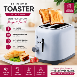 2 Slice Retro Toaster – Model TS-416
