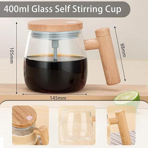 ☕ Automatic Self-Stirring Glass Coffee Mug